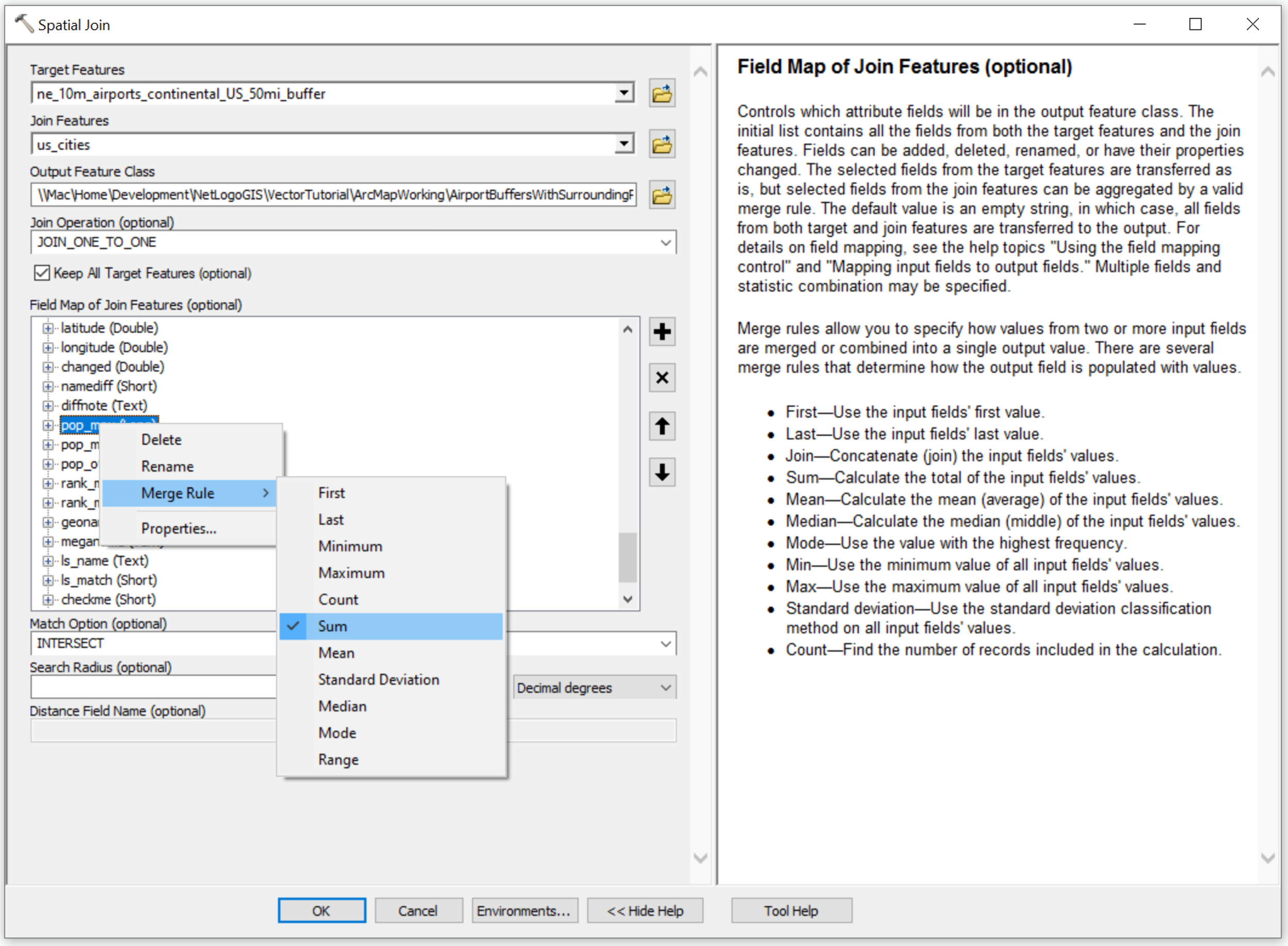 Spatial Join Merge Rule